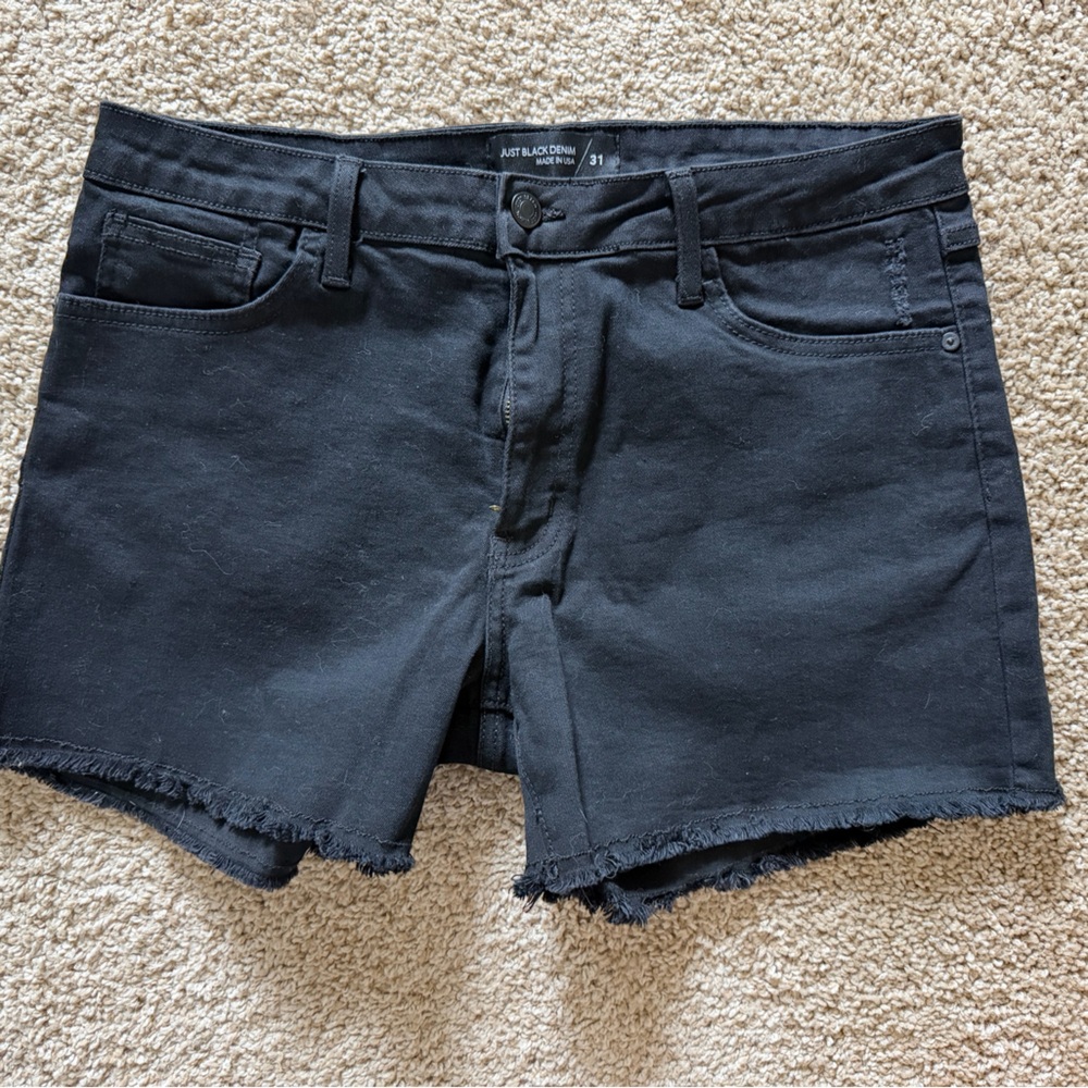 Just Black Women's Black Denim Jean Shorts